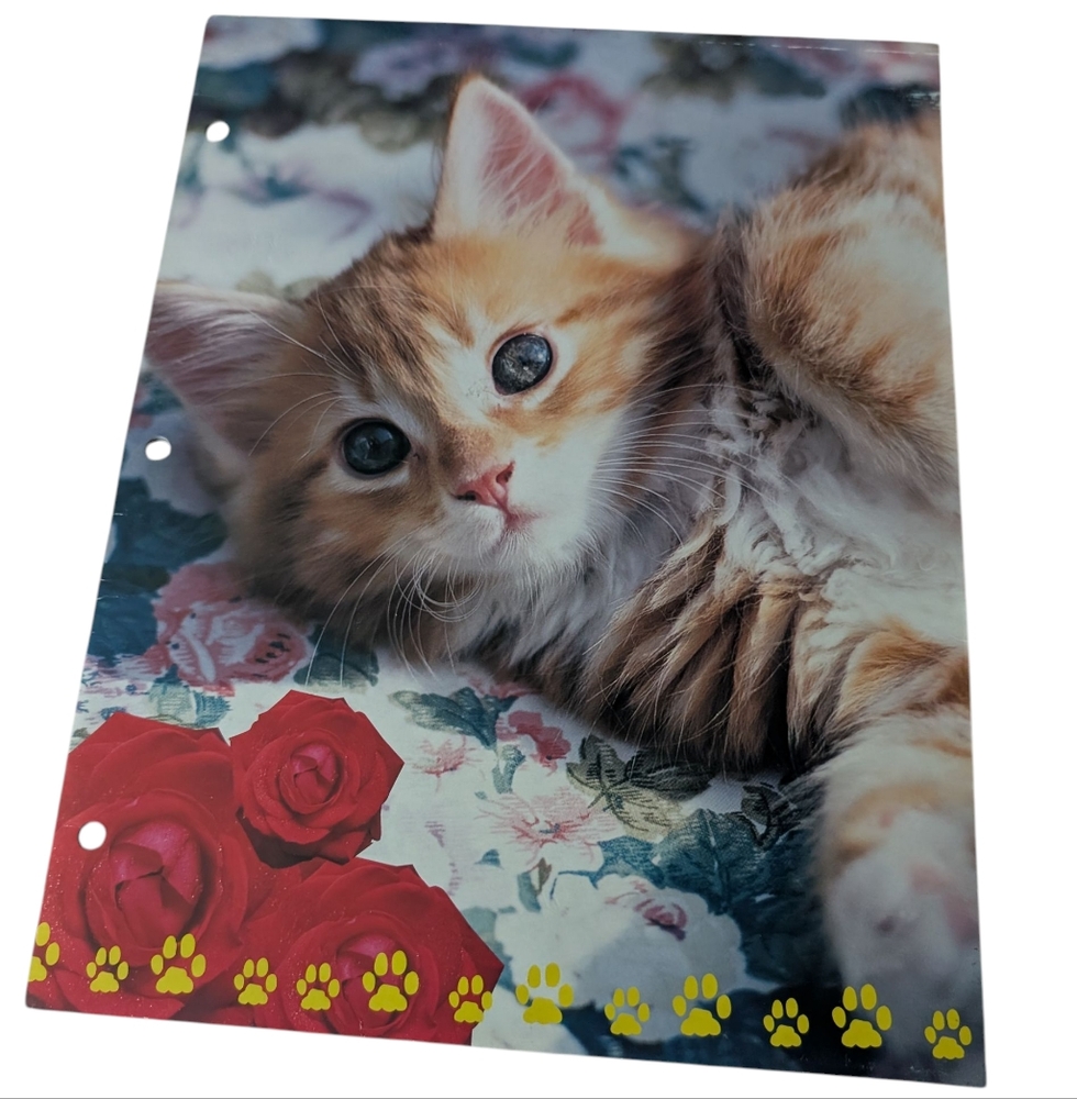 Vintage New Generation Cute Kitten &‎ Floral Folder